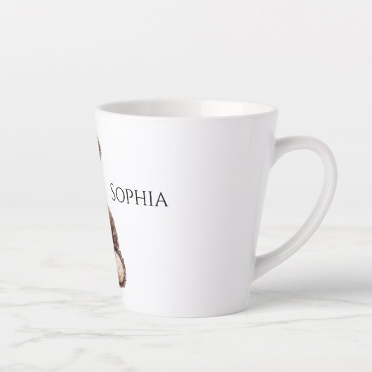 Cute Chocolate Brown Teddy Bear Latte Mok (Rechts)