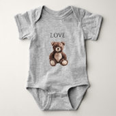 Cute Chocolate Brown Teddy Bear Romper (Voorkant)