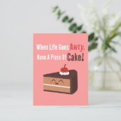Cute Chocolate Cake met Funny, maar True Quote Briefkaart (Staand voorkant)