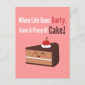 Cute Chocolate Cake met Funny, maar True Quote Briefkaart (Voorkant)