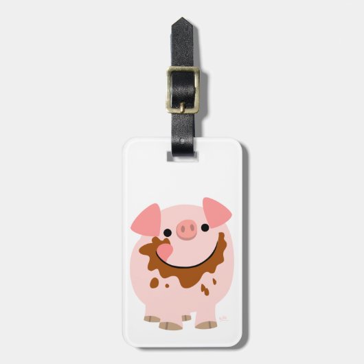 Cute Chocolate Cartoon Bagagelabel (Voorkant verticaal)
