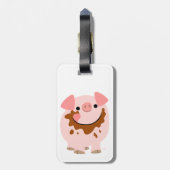 Cute Chocolate Cartoon Bagagelabel (Achterkant verticaal)