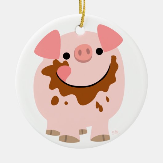 Cute Chocolate Cartoon Ornament (Voorkant)