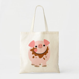 Cute Chocolate Cartoon Pig Bag Tote Bag