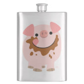 Cute Chocolate Cartoon Pig Classic Flask Heupfles (Voorkant)