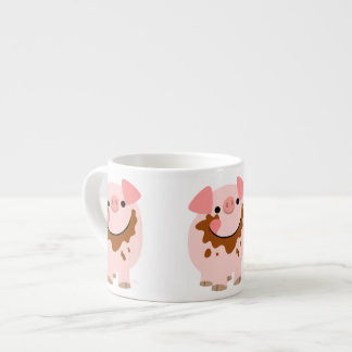 Cute Chocolate Cartoon Pig Espresso Mok