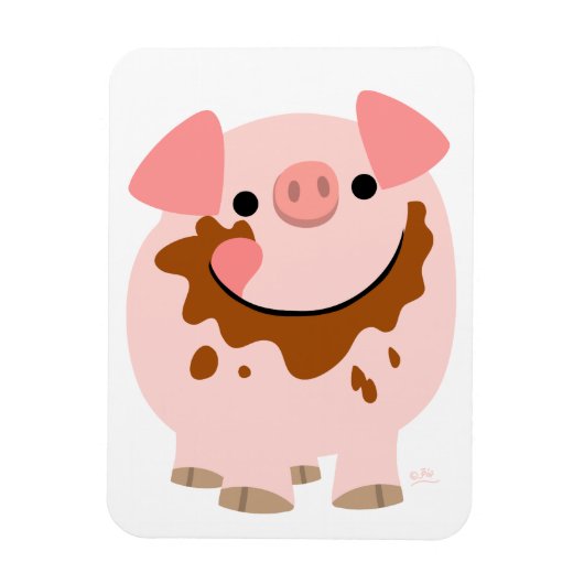 Cute Chocolate Cartoon Pig Flexible Magnet Magneet (Verticaal)