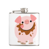 Cute Chocolate Cartoon Pig Hip Flask Heupfles (Voorkant)