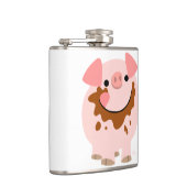 Cute Chocolate Cartoon Pig Hip Flask Heupfles (Rechts)