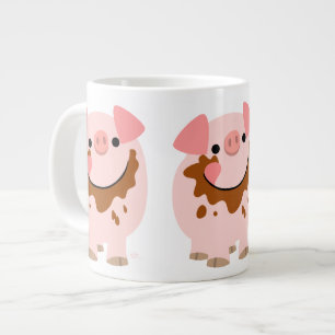 Cute Chocolate Cartoon Pig Jumbo Mok