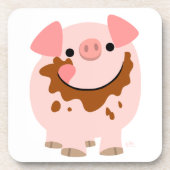 Cute Chocolate Cartoon Pig Onderzetters Set (Voorkant)