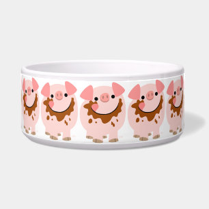 Cute Chocolate Cartoon Pig Pet Bowl Voerbakje