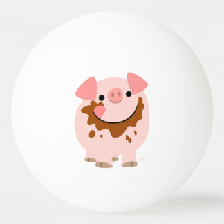 Cute Chocolate Cartoon Pig Ping Pong Ball