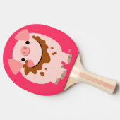 Cute Chocolate Cartoon Pig Ping Pong Paddle Tafeltennisbatje (Zijkant)