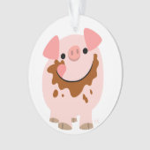 Cute Chocolate Cartoon Varkens AcrylOrnament Ornament (voorkant)