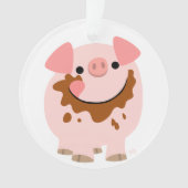 Cute Chocolate Cartoon Varkens AcrylOrnament Ornament (voorkant)