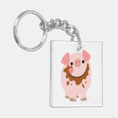 Cute Chocolate Cartoon Varkens AcrylSleutelhanger Sleutelhanger (Voorkant Links)