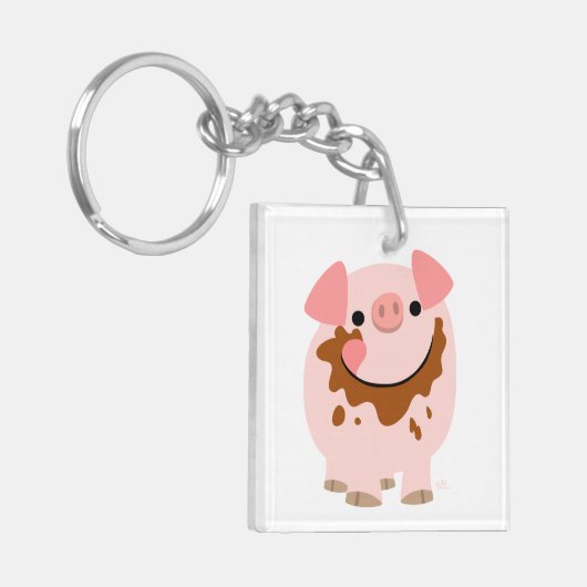 Cute Chocolate Cartoon Varkens AcrylSleutelhanger Sleutelhanger (Voorkant Links)