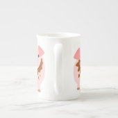 Cute Chocolate Cartoon Varkens Bone China Mok (Achterkant)