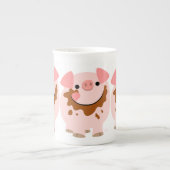 Cute Chocolate Cartoon Varkens Bone China Mok (Voorkant)