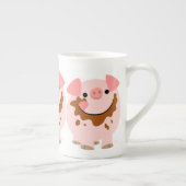 Cute Chocolate Cartoon Varkens Bone China Mok (Rechts)