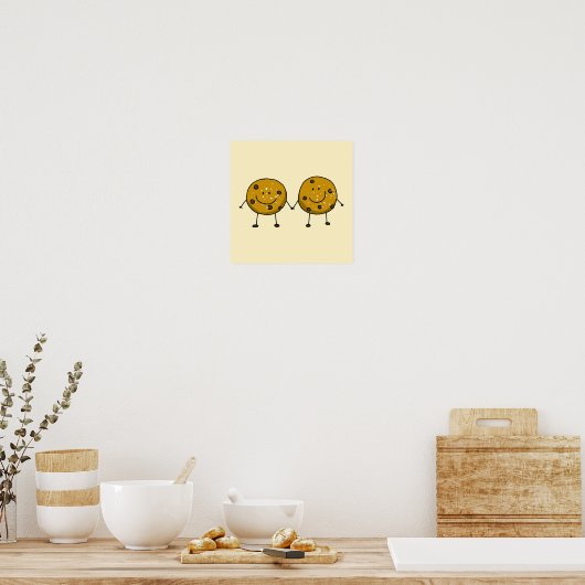 Cute chocolate chip cookie besties poster (Keuken)