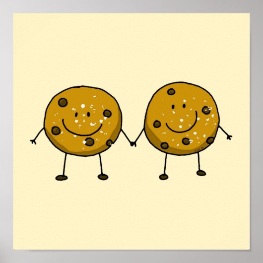 Cute chocolate chip cookie besties poster (Voorkant)