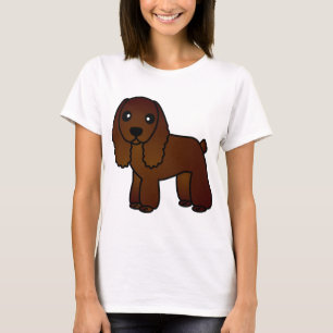 Cute Chocolate Cocker Spaniel Cartoon T-shirt