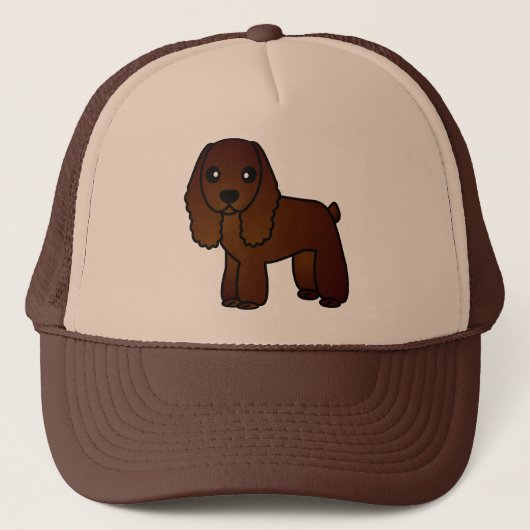Cute Chocolate Cocker Spaniel Cartoon Trucker Pet (Voorkant)