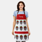 Cute Chocolate Covered Strawberry Pattern Schort (Gedragen)