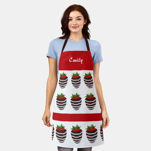 Cute Chocolate Covered Strawberry Pattern Schort (Gedragen)