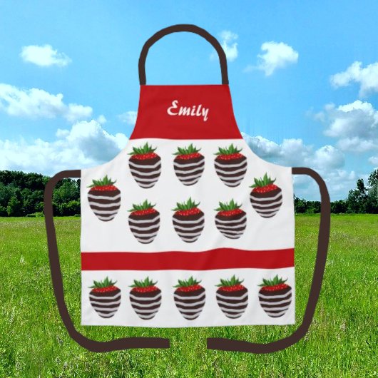 Cute Chocolate Covered Strawberry Pattern Schort