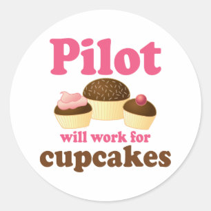 Cute Chocolate Cupcake Occupot Ronde Sticker