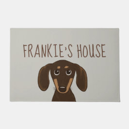 Cute Chocolate Dachshund | Aangepast Wiener Dog Deurmat