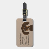 Cute Chocolate Dachshund | Cartoon Wiener Dog Bagagelabel (Voorkant verticaal)