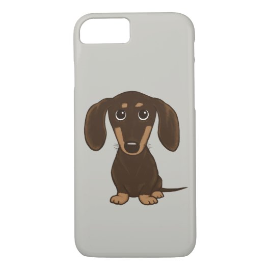 Cute Chocolate Dachshund | Cartoon Wiener Dog Case-Mate iPhone Case (Achterkant)