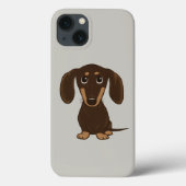 Cute Chocolate Dachshund | Cartoon Wiener Dog Case-Mate iPhone Case (Achterkant)
