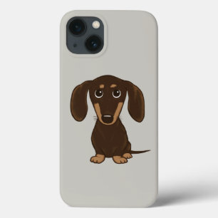 Cute Chocolate Dachshund   Cartoon Wiener Dog Case-Mate iPhone Case