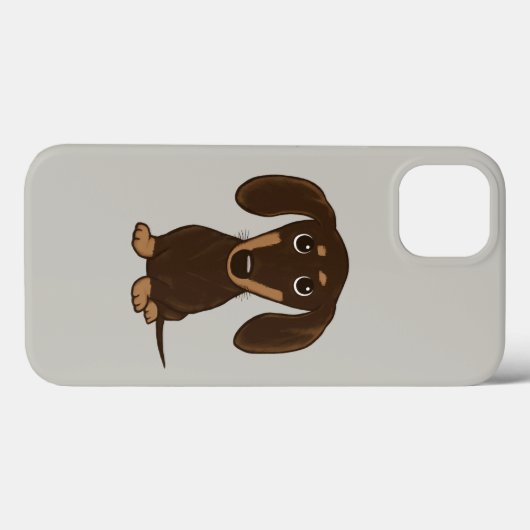 Cute Chocolate Dachshund | Cartoon Wiener Dog Case-Mate iPhone Case (Achterkant (horizontaal))