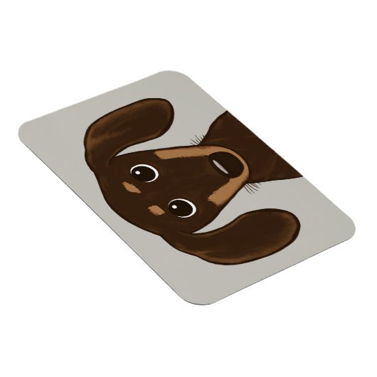 Cute Chocolate Dachshund | Cartoon Wiener Dog Magneet (Rechterzijde)
