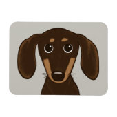 Cute Chocolate Dachshund | Cartoon Wiener Dog Magneet (Horizontaal)