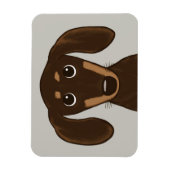 Cute Chocolate Dachshund | Cartoon Wiener Dog Magneet (Verticaal)