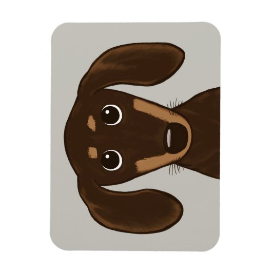 Cute Chocolate Dachshund | Cartoon Wiener Dog Magneet (Verticaal)