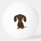 Cute Chocolate Dachshund | Cartoon Wiener Dog Pingpongbal (Voorkant)