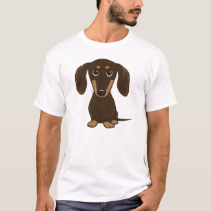 Cute Chocolate Dachshund Cartoon Wiener Dog T-shirt