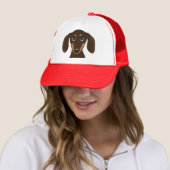 Cute Chocolate Dachshund | Cartoon Wiener Dog Trucker Pet (In situ)