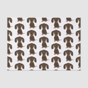 Cute Chocolate Dachshunds Patroon   Wiener Dogs Tissuepapier