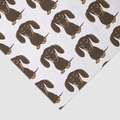 Cute Chocolate Dachshunds Patroon | Wiener Dogs Tissuepapier (Detail)