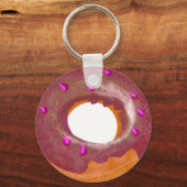 Cute Chocolate Donut Button Sleutelhanger (Voorkant)