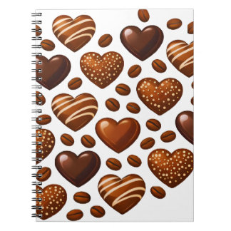 Cute Chocolate Hearts Notebook - Candy Love Journa Notitieboek